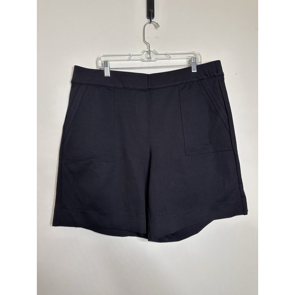 Lane Bryant Size 18 NEW Black Ponte Knit Shorts Pockets Dress Up Or Down Stretch